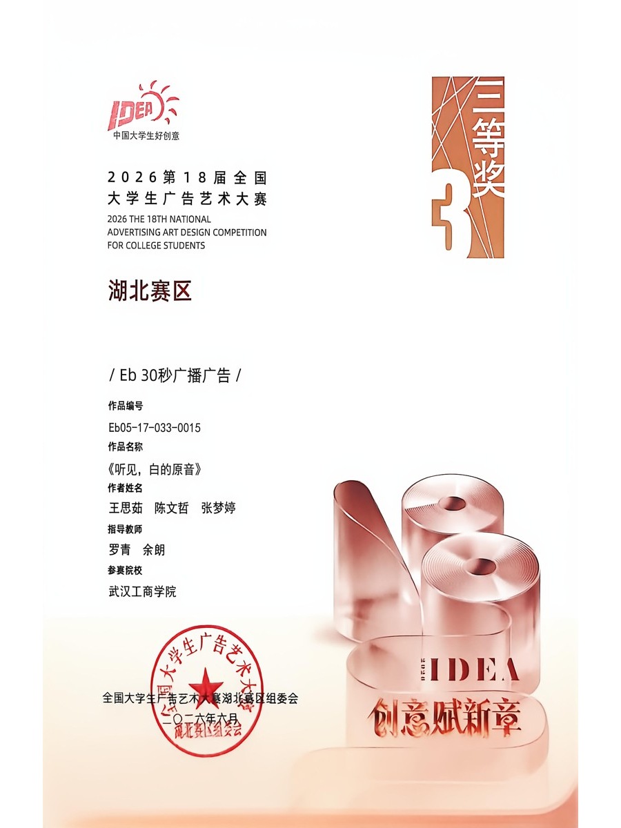 湖北赛区三等奖《听见,白的原音》